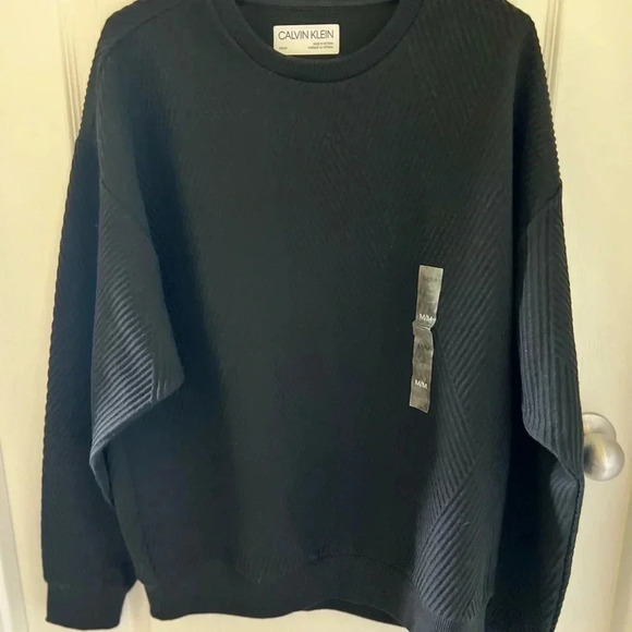 NWT Calvin Klein Crewneck Ribbed Mens Swearer Sweatshirt Size Medium - Picture 6 of 10